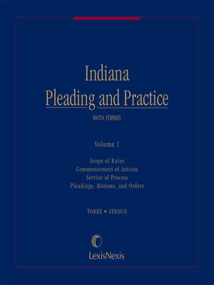 cover image of Indiana Pleading and Practice with Forms